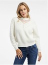 Orsay Cremefarbene Damen Strickjacke mit Spitze ORSAY
