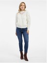 Orsay Cremefarbene Damen Strickjacke mit Spitze ORSAY