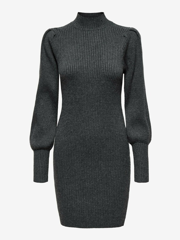 ONLY Dunkelgraues geripptes Pulloverkleid ONLY Katia