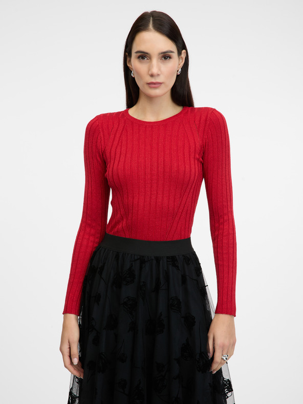 Orsay Rotes Damen-Langarm-T-Shirt ORSAY