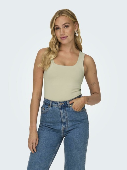 ONLY Beigefarbenes Basic-Tank-Top für Damen ONLY Ea (wendbar)