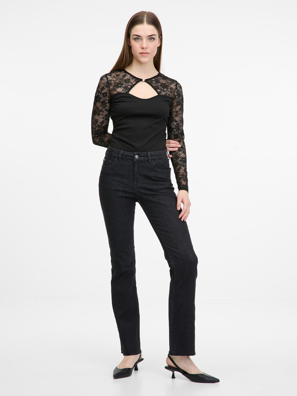 Orsay Schwarzer Damen-Body mit langen Ärmeln ORSAY
