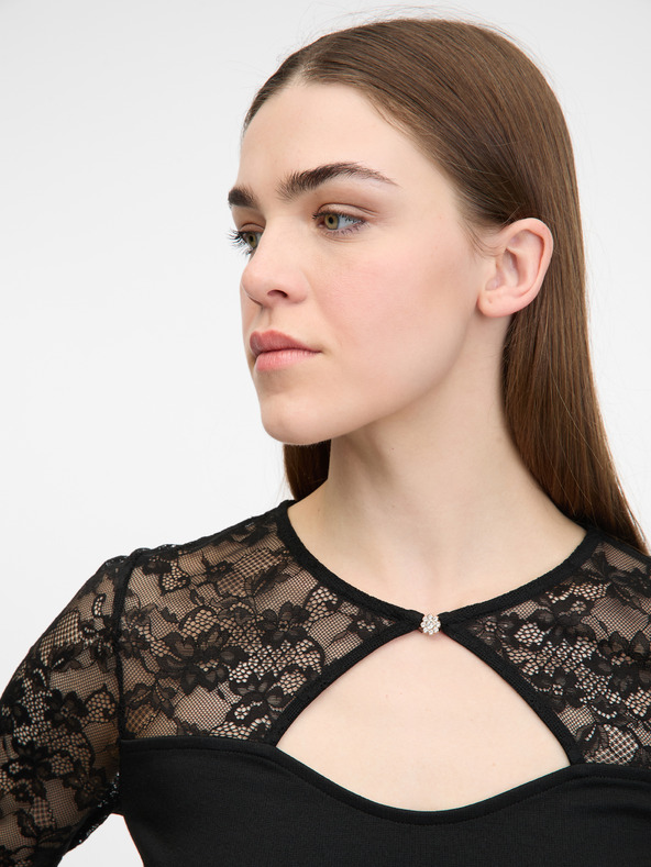 Orsay Schwarzer Damen-Body mit langen Ärmeln ORSAY