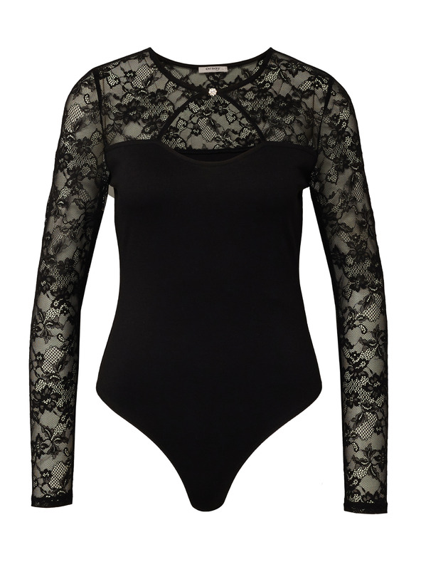 Orsay Schwarzer Damen-Body mit langen Ärmeln ORSAY
