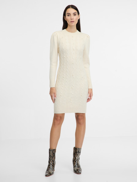 Orsay Cremefarbenes Damen-Pulloverkleid ORSAY