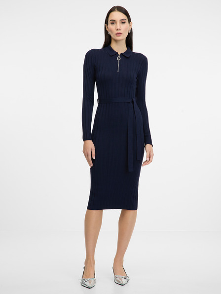 Orsay Dunkelblaues Damen-Midikleid ORSAY