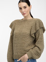 Orsay Khaki Damenpullover mit Rüschen ORSAY