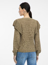 Orsay Khaki Damenpullover mit Rüschen ORSAY
