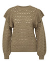 Orsay Khaki Damenpullover mit Rüschen ORSAY