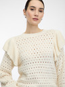 Orsay Cremefarbener Damenpullover mit Rüschen ORSAY