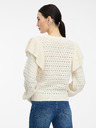Orsay Cremefarbener Damenpullover mit Rüschen ORSAY