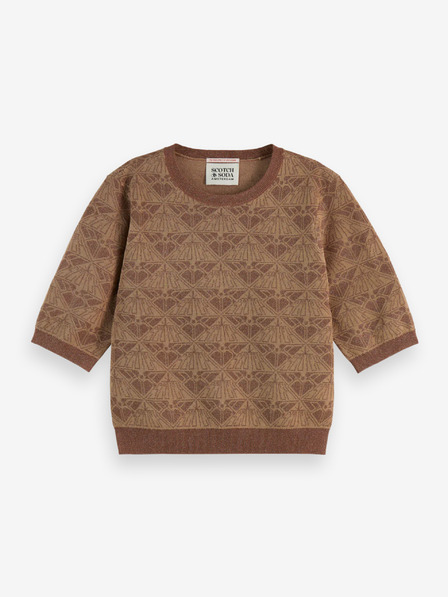 Scotch & Soda Brauner gemusterter Pullover für Damen Scotch & Soda