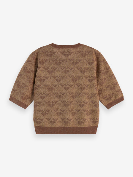 Scotch & Soda Brauner gemusterter Pullover für Damen Scotch & Soda