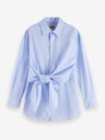 Scotch & Soda Weiß und blau gestreiftes Damenhemd Scotch & Soda