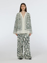 Scotch & Soda Grün- und cremefarbene gemusterte Damenhose mit weitem Bein Scotch & Soda