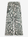 Scotch & Soda Grün- und cremefarbene gemusterte Damenhose mit weitem Bein Scotch & Soda