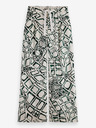 Scotch & Soda Grün- und cremefarbene gemusterte Damenhose mit weitem Bein Scotch & Soda