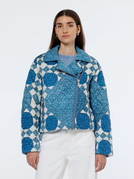 Scotch & Soda Blaue gemusterte Damenjacke Scotch & Soda