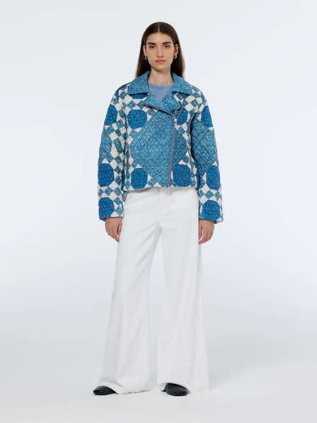 Scotch & Soda Blaue gemusterte Damenjacke Scotch & Soda