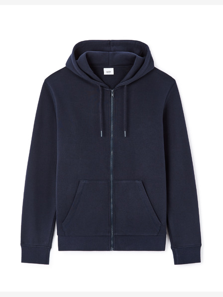 Celio Dunkelblaues Herren-Kapuzen-Sweatshirt mit Reißverschluss Celio Fethree