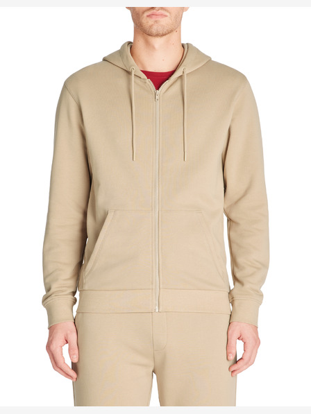Celio Beige Herren-Kapuzenpulli mit Reißverschluss Celio Fethree