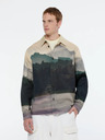 Scotch & Soda Beige und grün gemusterte Herren-Hemdjacke Scotch & Soda