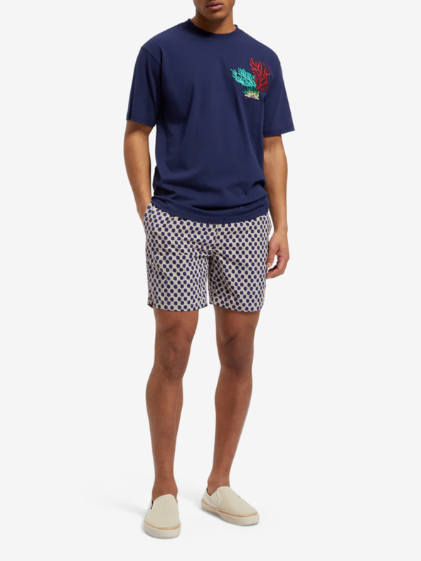 Scotch & Soda Blau-beige gemusterte Herren-Bademode Scotch & Soda