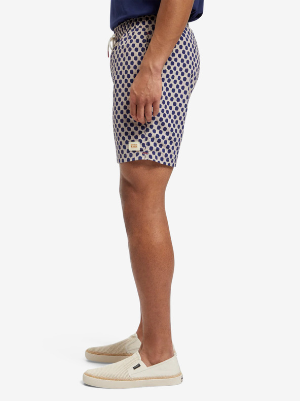 Scotch & Soda Blau-beige gemusterte Herren-Bademode Scotch & Soda