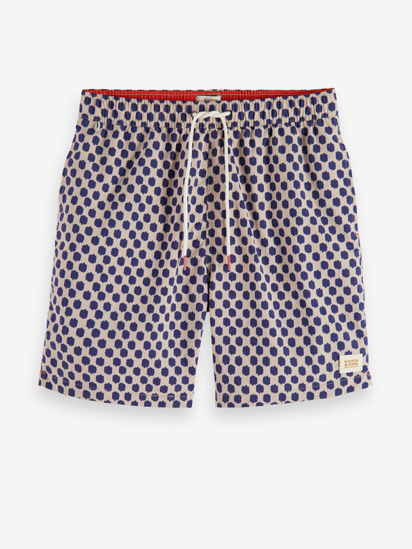 Scotch & Soda Blau-beige gemusterte Herren-Bademode Scotch & Soda