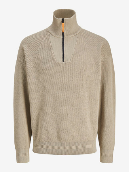 Jack & Jones Beige Herren Jack & Jones Outdoor Pullover mit Reißverschluss