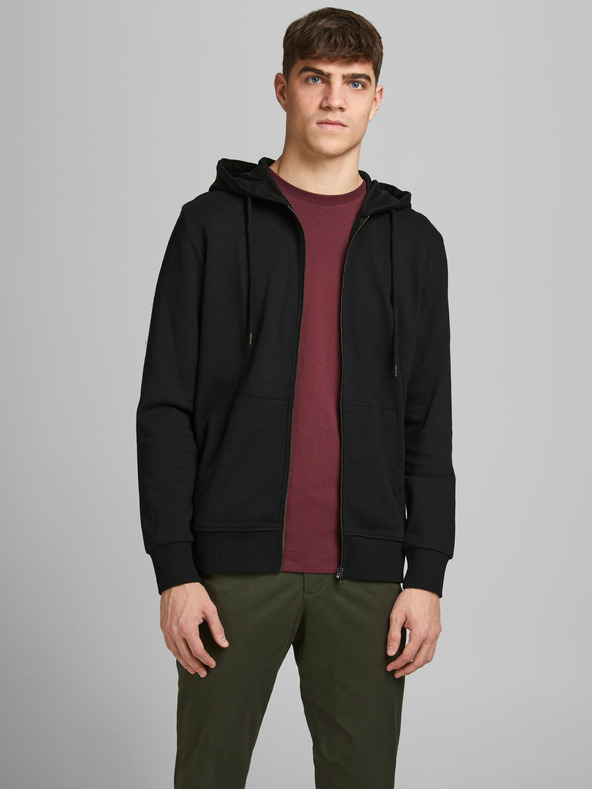 Jack & Jones Schwarzer Basic-Kapuzenpullover Jack & Jones