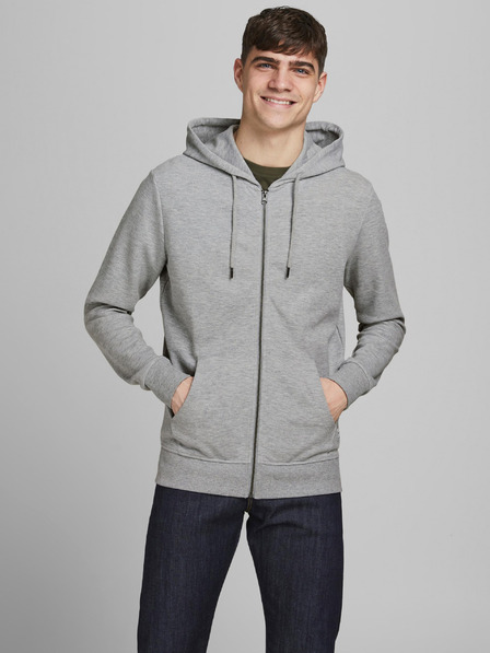 Jack & Jones Hellgrauer Basic-Kapuzenpullover Jack & Jones