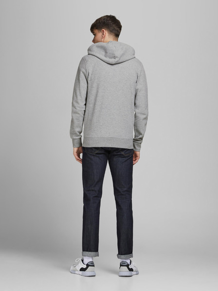 Jack & Jones Hellgrauer Basic-Kapuzenpullover Jack & Jones