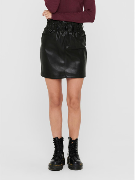 ONLY Schwarzer Damen-Kunstlederminirock ONLY Maiya