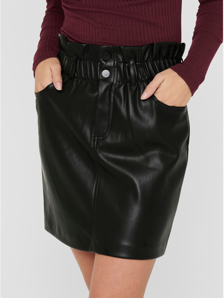 ONLY Schwarzer Damen-Kunstlederminirock ONLY Maiya
