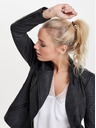 ONLY Schwarze kurvige Damenlederjacke mit Taschen ONLY Biker