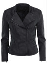 ONLY Schwarze kurvige Damenlederjacke mit Taschen ONLY Biker