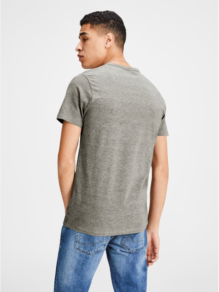 Jack & Jones Grau gestreiftes Basic-T-Shirt Jack & Jones Basic