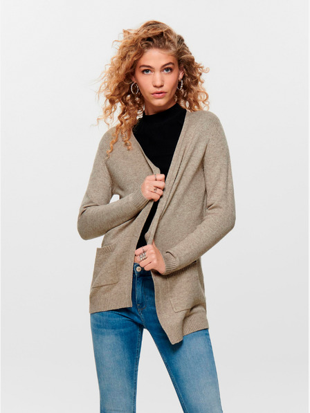 ONLY Beigefarbene Strickjacke mit Taschen ONLY Lesly