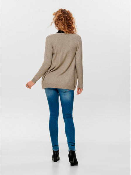 ONLY Beigefarbene Strickjacke mit Taschen ONLY Lesly