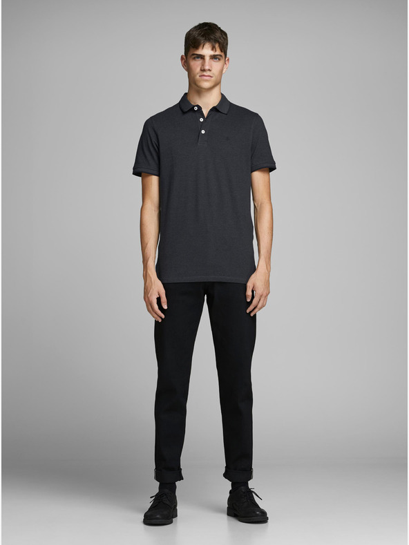 Jack & Jones Dunkelgraues Poloshirt Jack & Jones Paulos