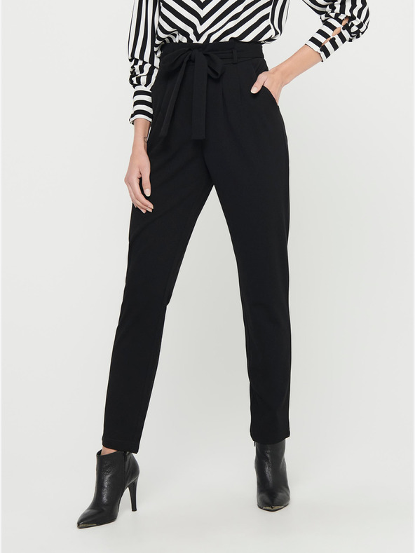 Jacqueline de Yong Schwarze JDY Tanja Hose mit Krawatte