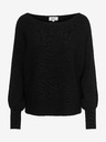 ONLY Schwarzer gerippter Damenpullover mit Fledermausärmeln ONLY Adaline