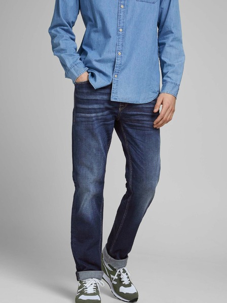 Jack & Jones Dunkelblaue Slim-Fit-Jeans Jack & Jones Clark
