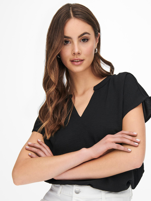 Jacqueline de Yong Schwarze JDY Lion Bluse