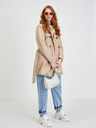 ONLY Beigefarbener kurzer Trenchcoat mit Krawatte ONLY Valerie