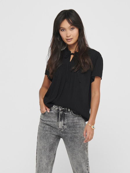 Jacqueline de Yong Schwarz gemusterte Bluse JDY Lima