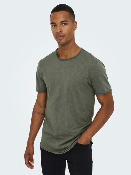 ONLY & SONS ONLY & SONS Benne grün gestreiftes Basic-T-Shirt