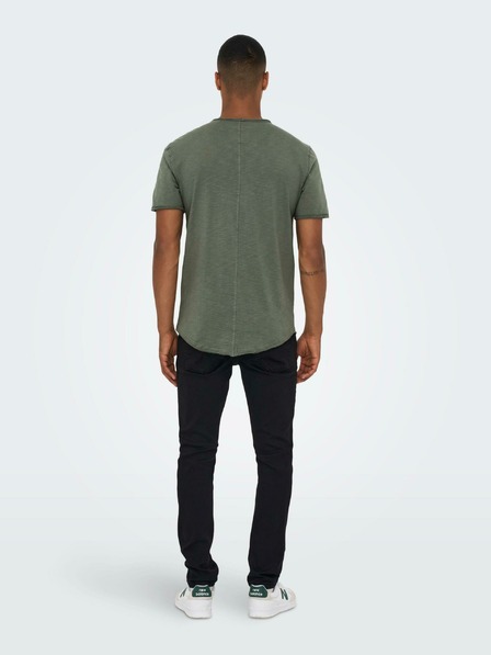 ONLY & SONS ONLY & SONS Benne grün gestreiftes Basic-T-Shirt
