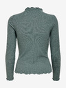 ONLY Grünes geripptes Damen-T-Shirt ONLY Emma